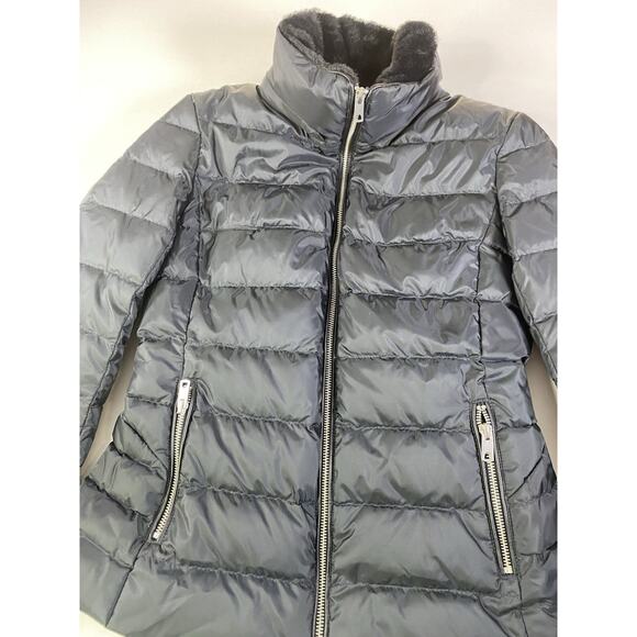 ZARA Puffer Coat Jacket, Size Small, Zipper Pockets, Fitted, Black, Outerwear - Picture 2 of 8